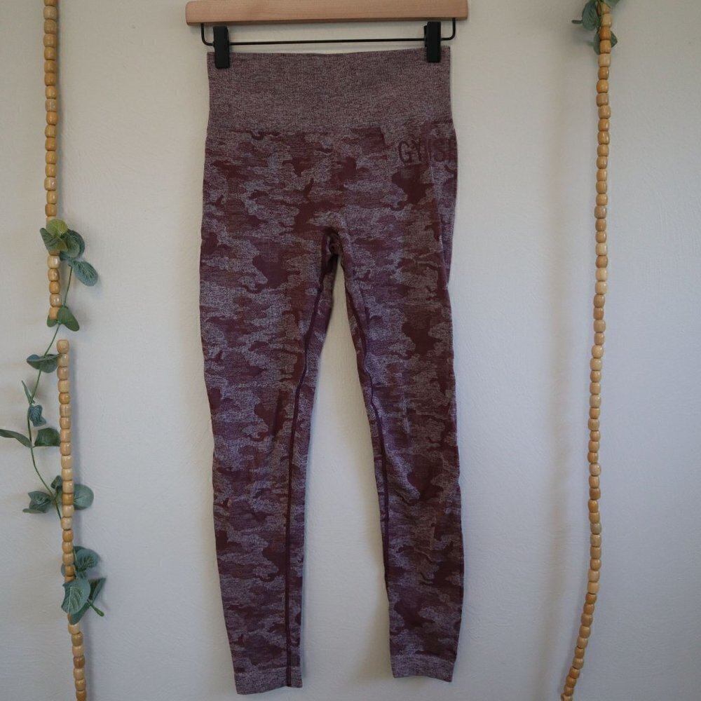 Gymshark Purple Camo High  Rise Leggings Size Small